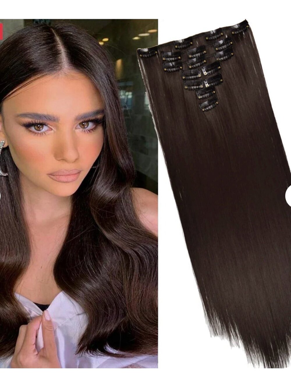 New - Amazing -Straight Hair Extensions Wigs - Mixed Browns